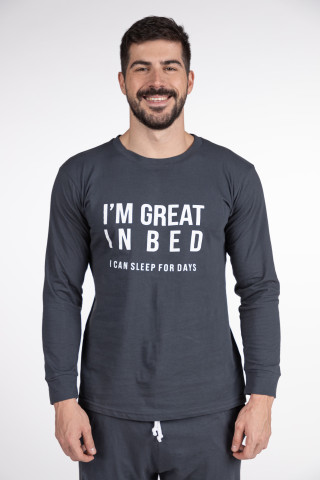 SF машки сет пижами M. PIZAMI SF GREAT IN BED DD FW24 