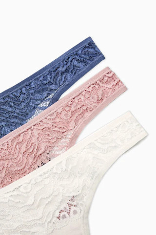Penti женски килоти ESSENTIALS LACE DETAILED 3LU THONG 