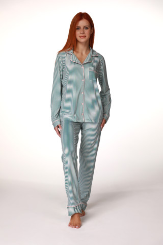 SF женски сет пижами 735152SP GREEN STIPE DD FW25 