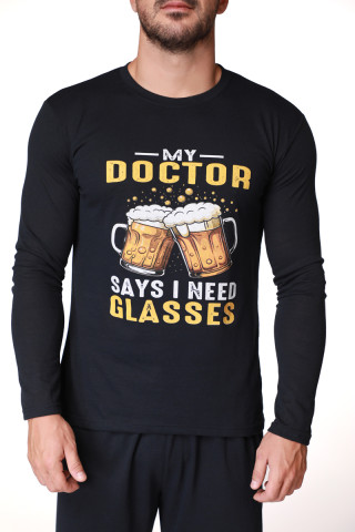 Aslaner машки сет пижами GLASSES DD FW25 