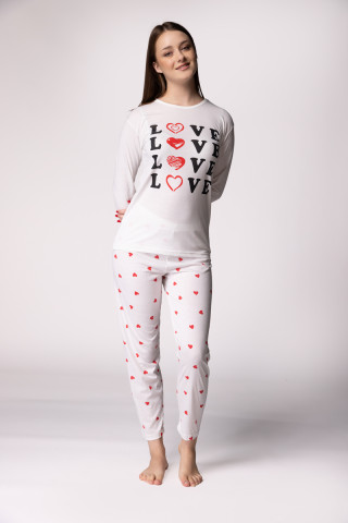 Rujam женски сет пижами LOVE HEART DD 