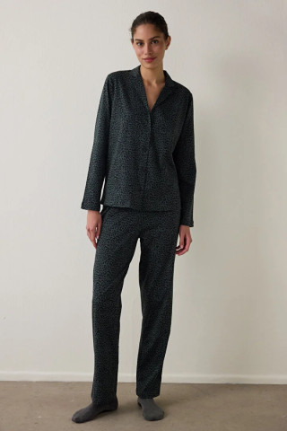 Penti женски сет пижами DARK LEOPARD LS GÖMLEK PANT SET 