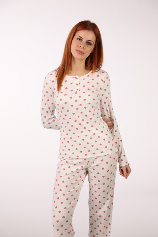 SF женски сет пижами 735186 RIB HEARTS DD SS26 