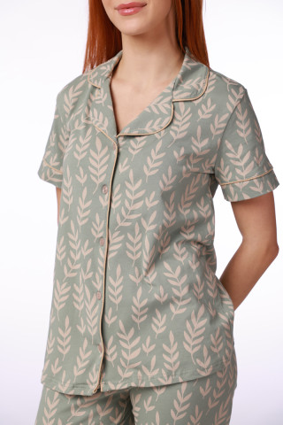 SF женски сет пижами 735191 GREEN FLOWERS KD SS26 