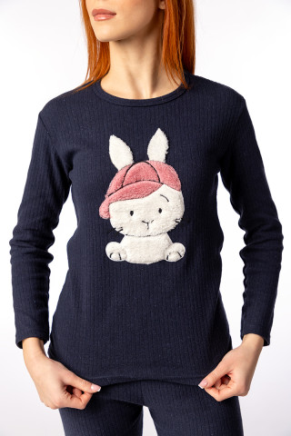 Lila женски сет пижами RAPORLU 15693 RABBIT DD FW25 
