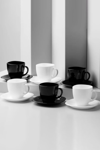 SF HOME  чаши KARINE CRNO BELI 6/1 
