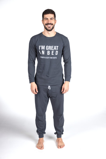 SF машки сет пижами M. PIZAMI SF GREAT IN BED DD FW24 