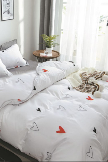 SF HOME  постелнина 140/220 WHITE HEARTS 