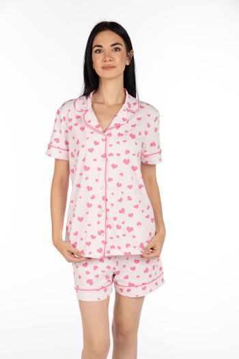 SF женски сет пижами 735123 PINK HART KK SS25 