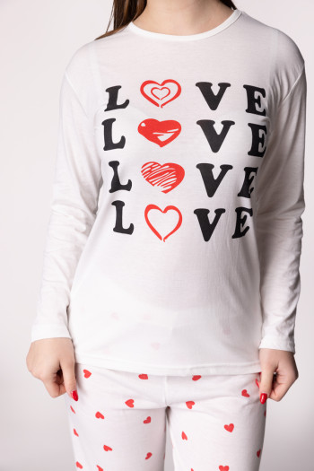 Rujam женски сет пижами LOVE HEART DD 
