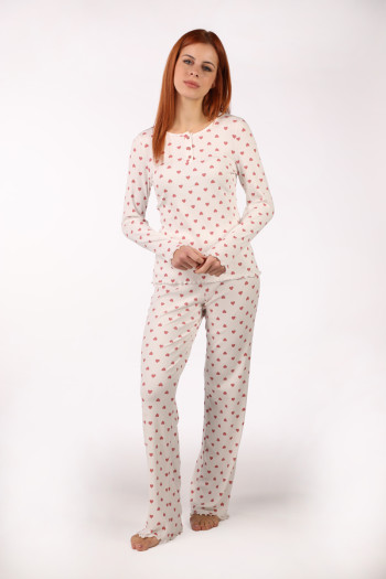 SF женски сет пижами 735186 RIB HEARTS DD SS26 