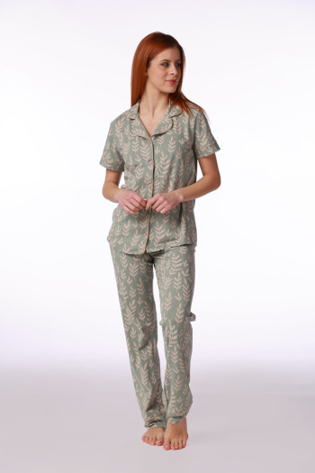 SF женски сет пижами 735191 GREEN FLOWERS KD SS26 