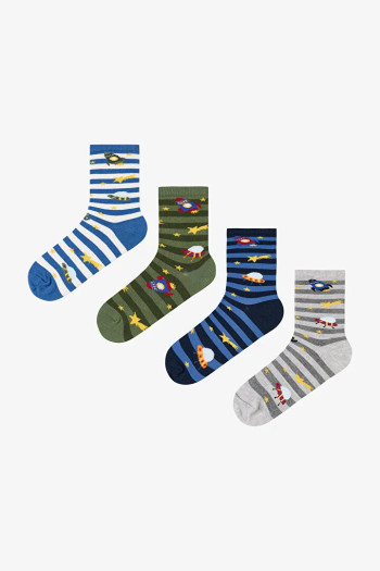 Penti детски класични чорапи B.STRIPE SPACECRAFT 4 PACK SKT 