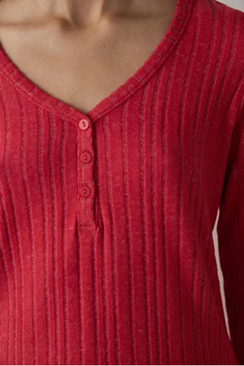 Penti женски сет пижами COZY TIME RED CHECKED LS PANT SET 