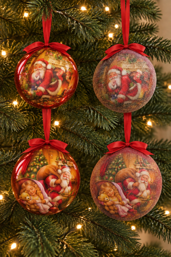 SF HOME  Новогодишни лампиони сет Santa 14/1 