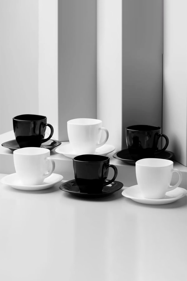 SF HOME  чаши KARINE CRNO BELI 6/1 