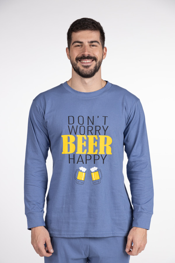 SF машки сет пижами M. PIZAMI SF BEER HAPPY DD FW24 