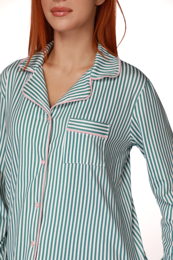 SF женски сет пижами 735152SP GREEN STIPE DD FW25 