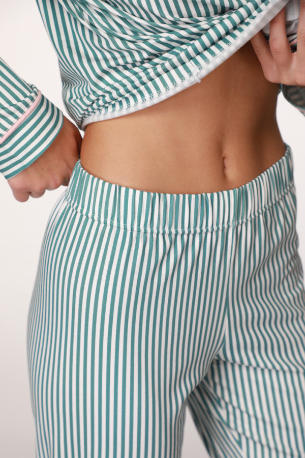 SF женски сет пижами 735152SP GREEN STIPE DD FW25 