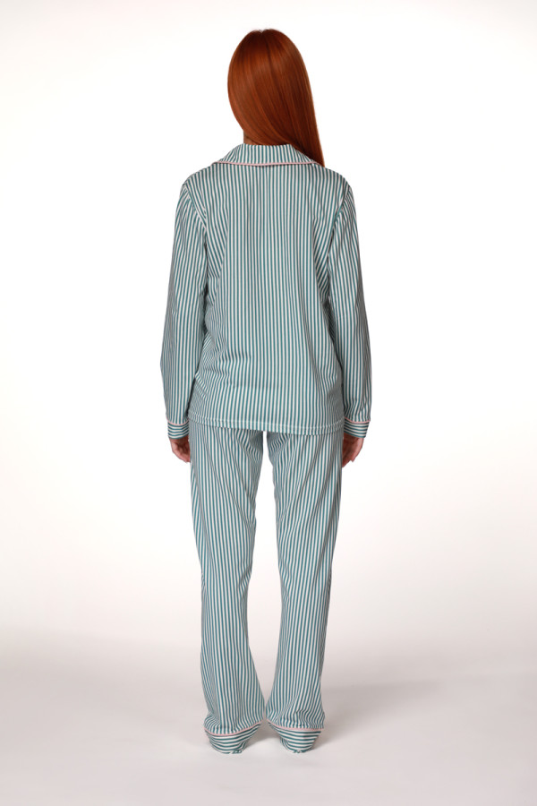 SF женски сет пижами 735152SP GREEN STIPE DD FW25 