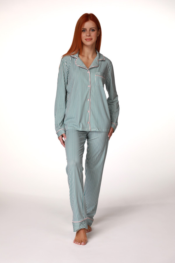 SF женски сет пижами 735152SP GREEN STIPE DD FW25 