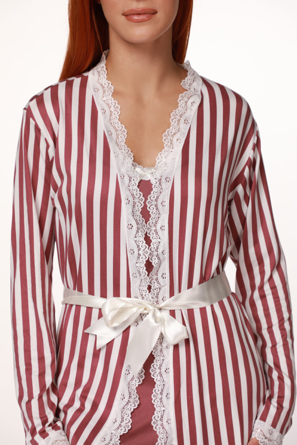 SF женски сет ноќница PUDRA STRIPE FW25 