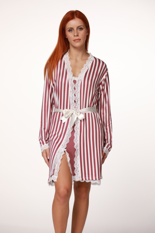 SF женски сет ноќница PUDRA STRIPE FW25 