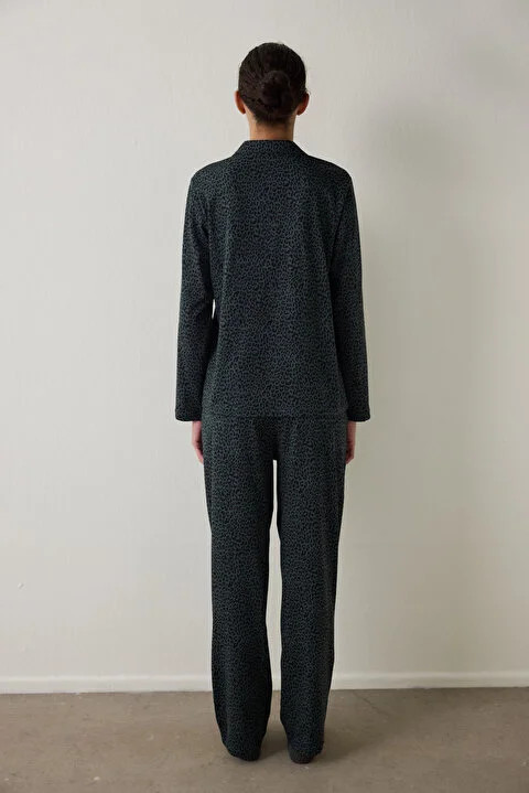 Penti женски сет пижами DARK LEOPARD LS GÖMLEK PANT SET 