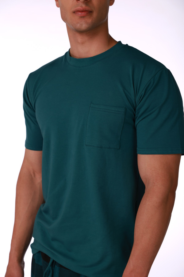 SF машки сет пижами GREEN GINGHAM KD SS26 