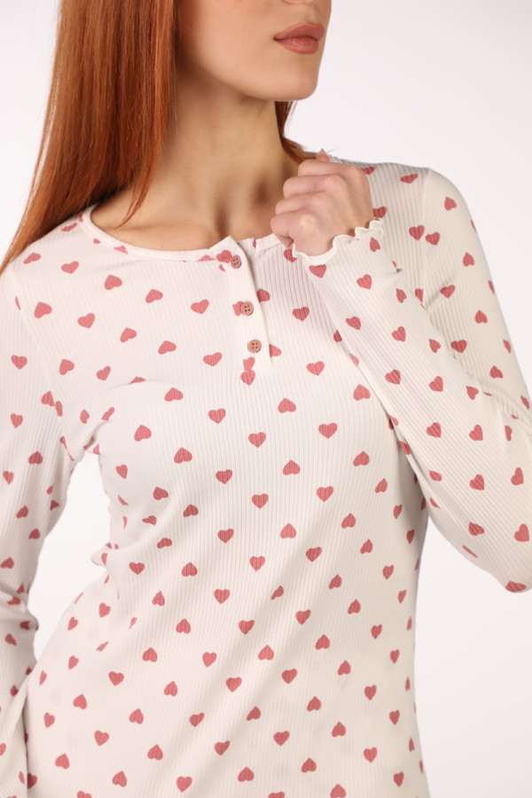 SF женски сет пижами 735186 RIB HEARTS DD SS26 