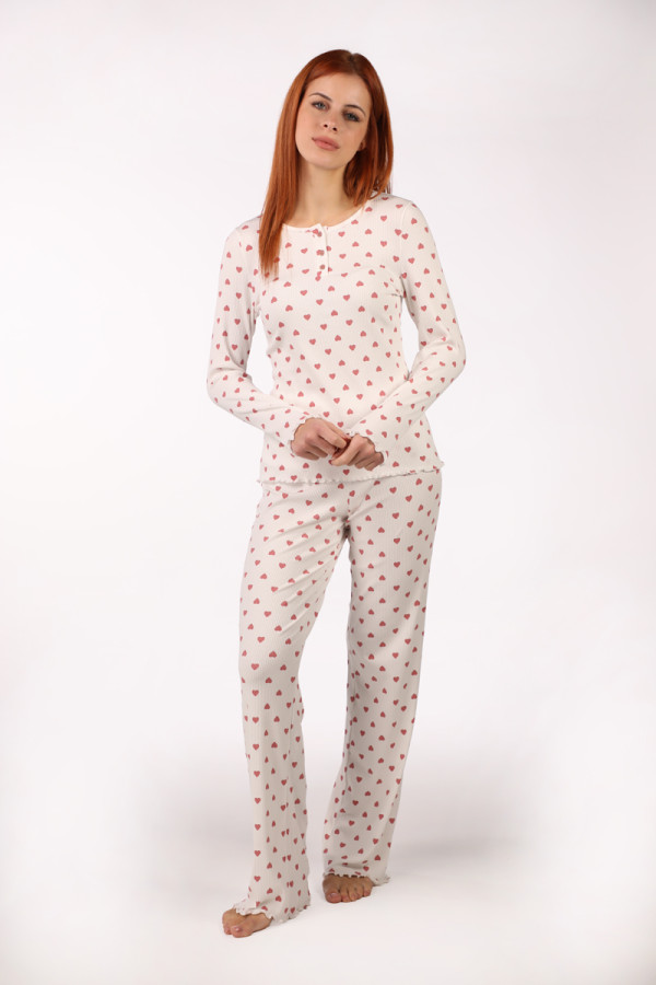 SF женски сет пижами 735186 RIB HEARTS DD SS26 