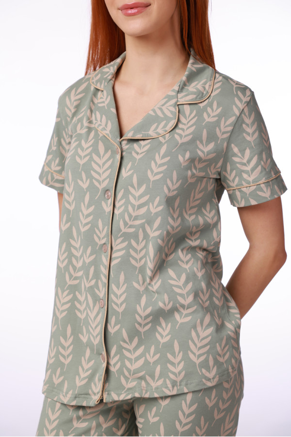 SF женски сет пижами 735191 GREEN FLOWERS KD SS26 
