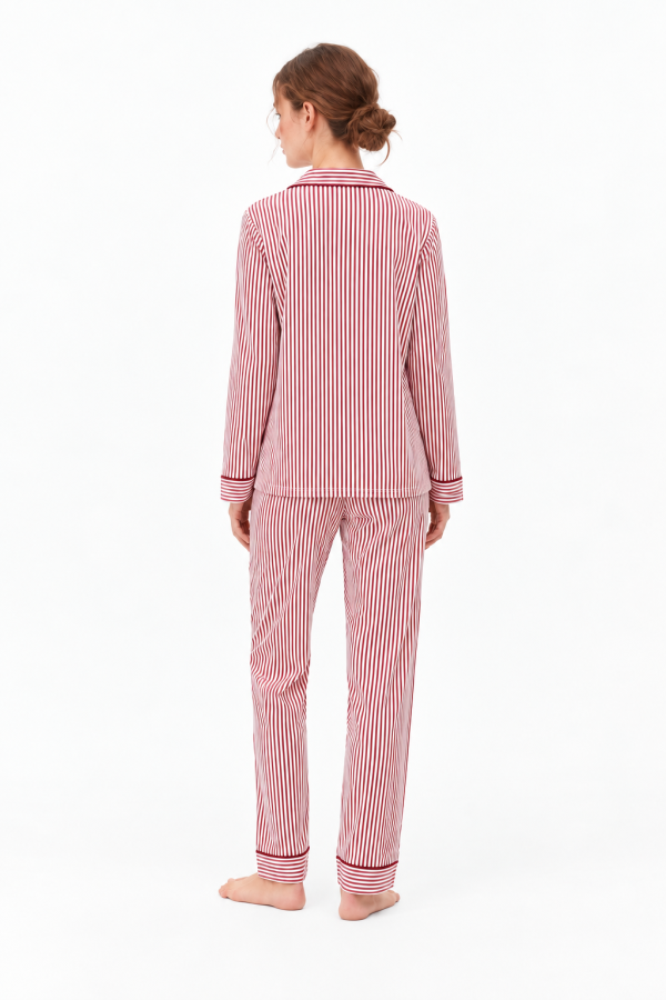 SF женски сет пижами 735229SP BURGUNDU STR DD FW26 