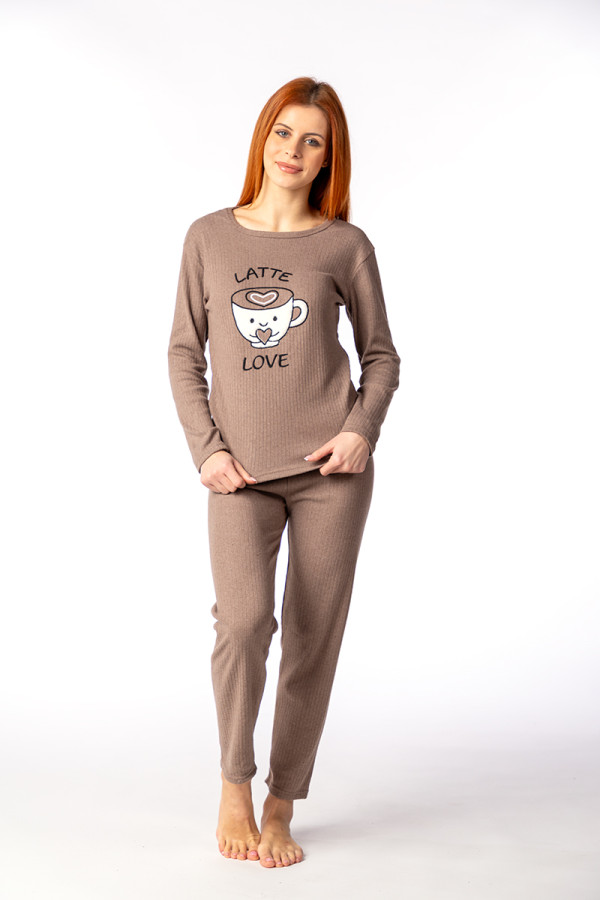 Lila женски сет пижами RAPORLU 15694 LATTE DD FW25 