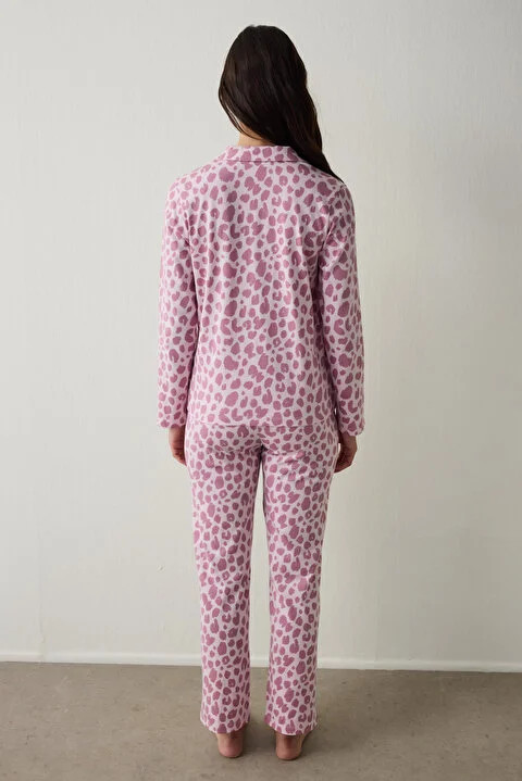 Penti женски сет пижами PINK LEOPARD LS GÖMLEK PANT SET 