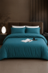 SF HOME  двојна постелнина Simple Emerald Green со чаршав со ластик 200x230 
