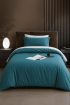 SF HOME  единечна постелнина Simple Emerald Green со чаршав со ластик 160x210 