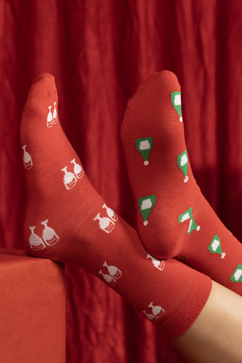 SF женски класични чорапи Christmas 