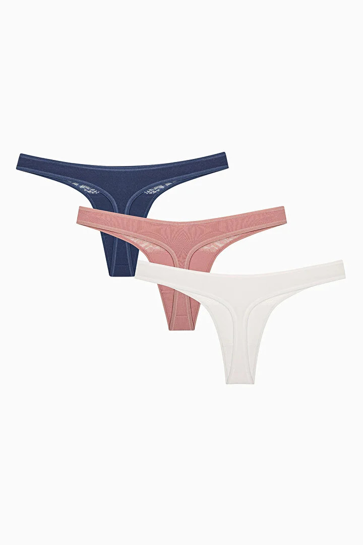 Penti женски килоти ESSENTIALS LACE DETAILED 3LU THONG 
