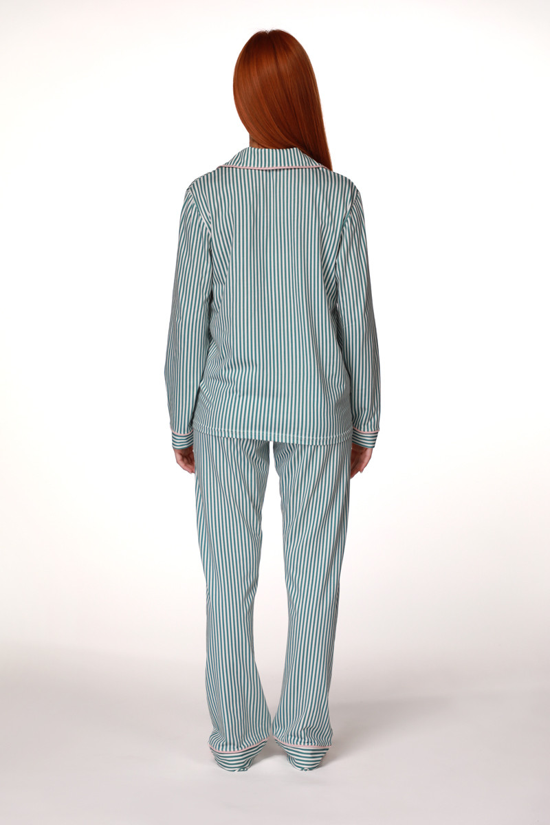 SF женски сет пижами 735152SP GREEN STIPE DD FW25 