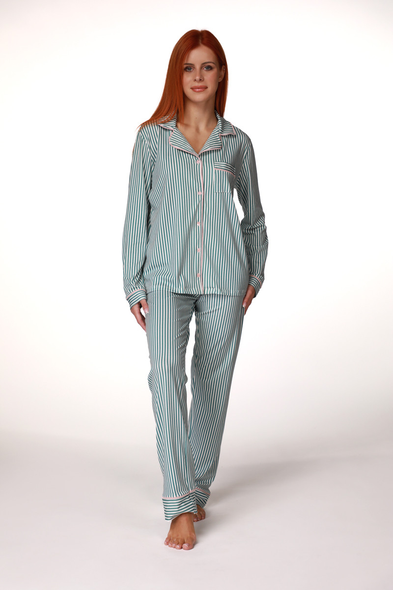 SF женски сет пижами 735152SP GREEN STIPE DD FW25 