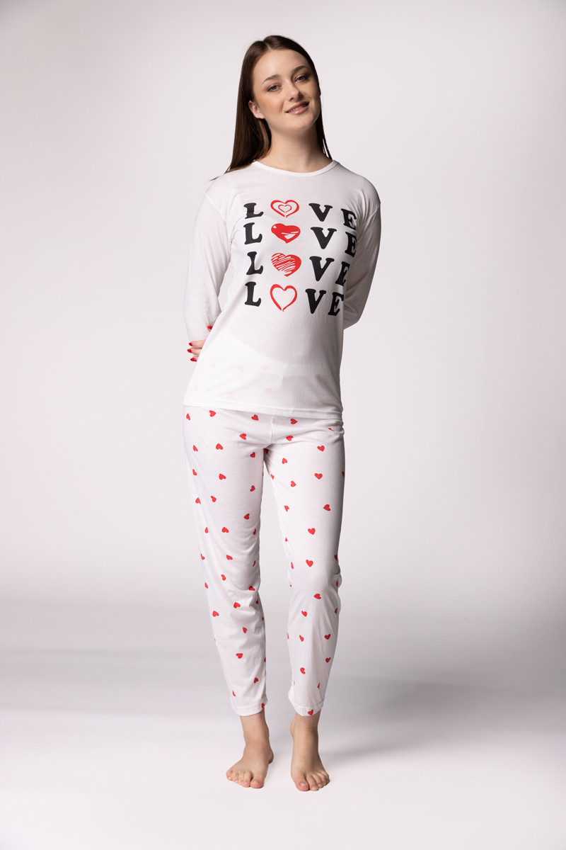 Rujam женски сет пижами LOVE HEART DD 