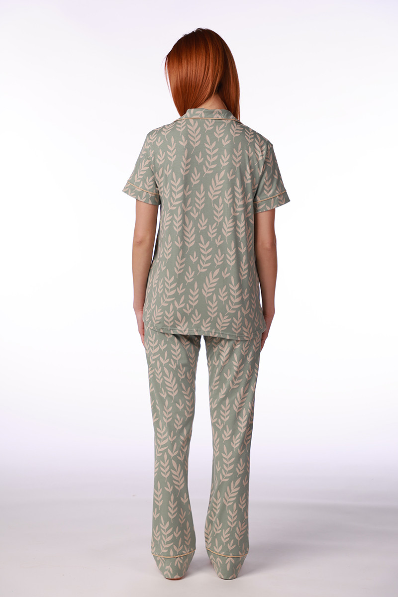SF женски сет пижами 735191 GREEN FLOWERS KD SS26 