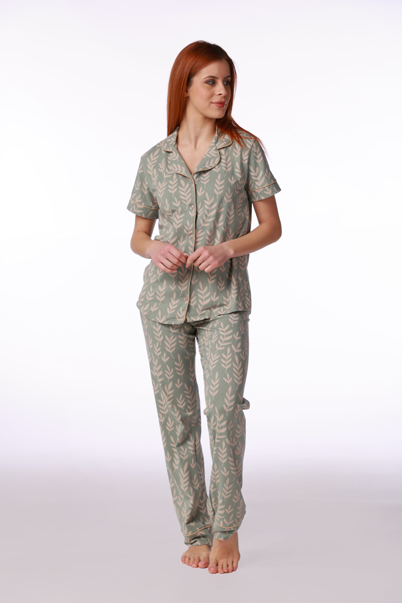 SF женски сет пижами 735191 GREEN FLOWERS KD SS26 